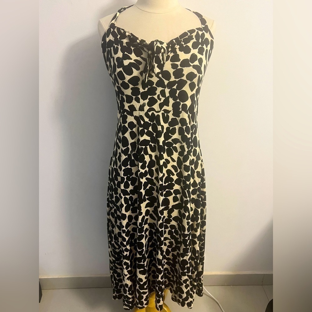 H&M NWT leopard tie front slinky midi dress size Large - Picture 3 of 6